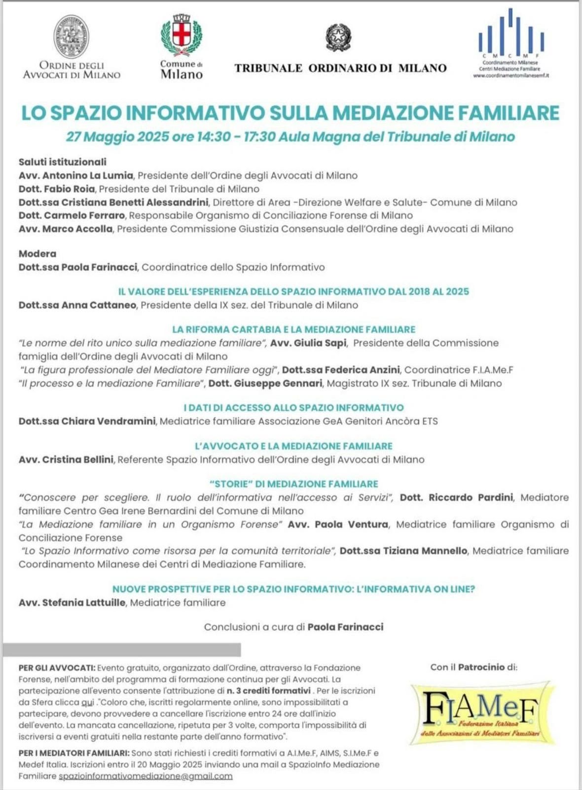 spazio informativo mediazione familiare